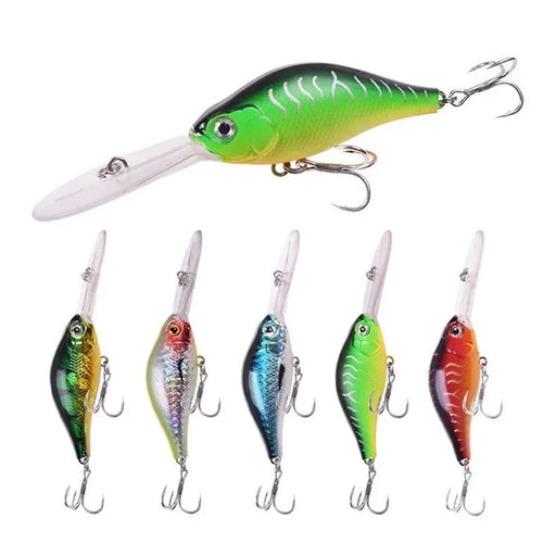 10.5cm deep diving hard fishing lure with a long tongue board, shown in Colour A.