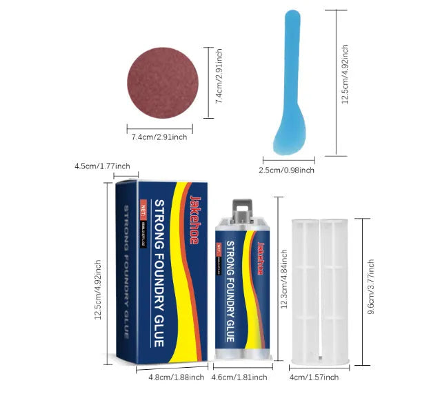 85ml twin-cartridge metal epoxy adhesive sealant kit with push rod and tools
