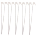 White PP plastic car window flag pole holder clip, shown in a pack of 10.