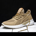 Men Flying woven mesh sneakers in male black, breathable lightweight casual shoe with non-slip plastic sole