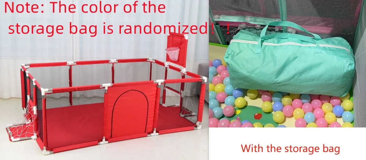 Oxford cloth children's playpen tent with stainless steel frame in large blue colour
