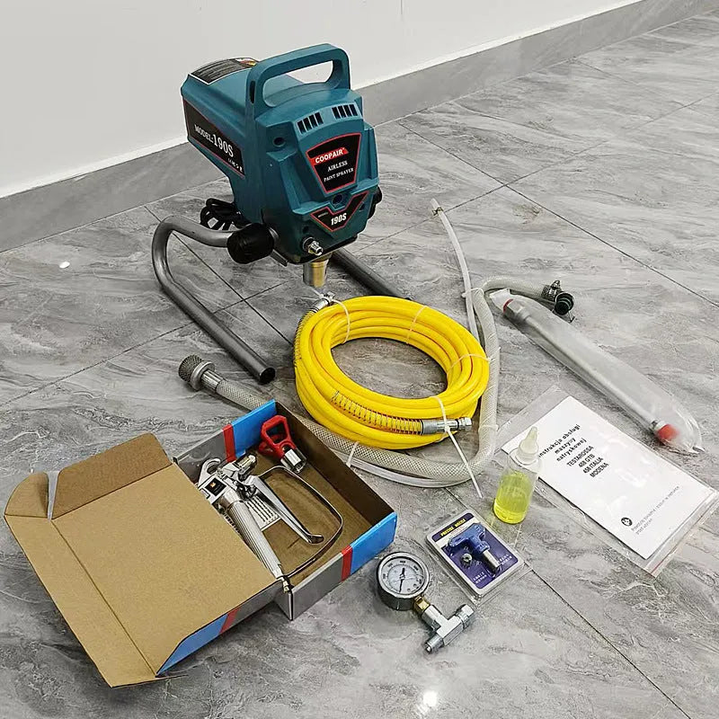 110V electric latex paint spraying machine with spray gun, pressure gauge, and extension rod