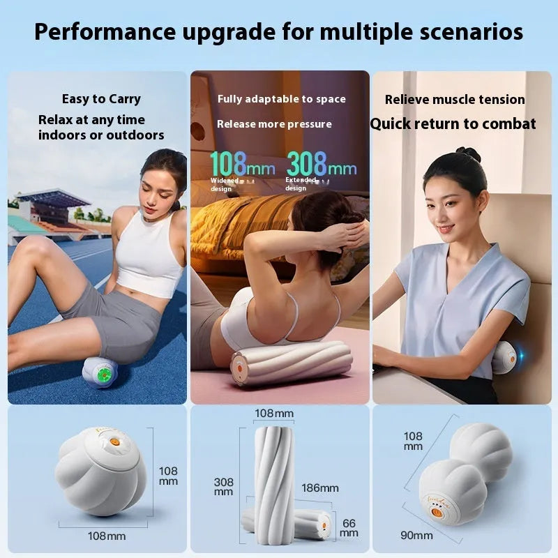 Electric smart peanut massage ball in silicone for deep muscle relaxation and fitness recovery use