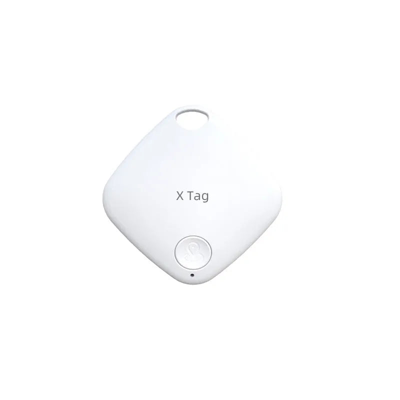 Circular Bluetooth anti-lost tracker device in black colour with key ring attachment