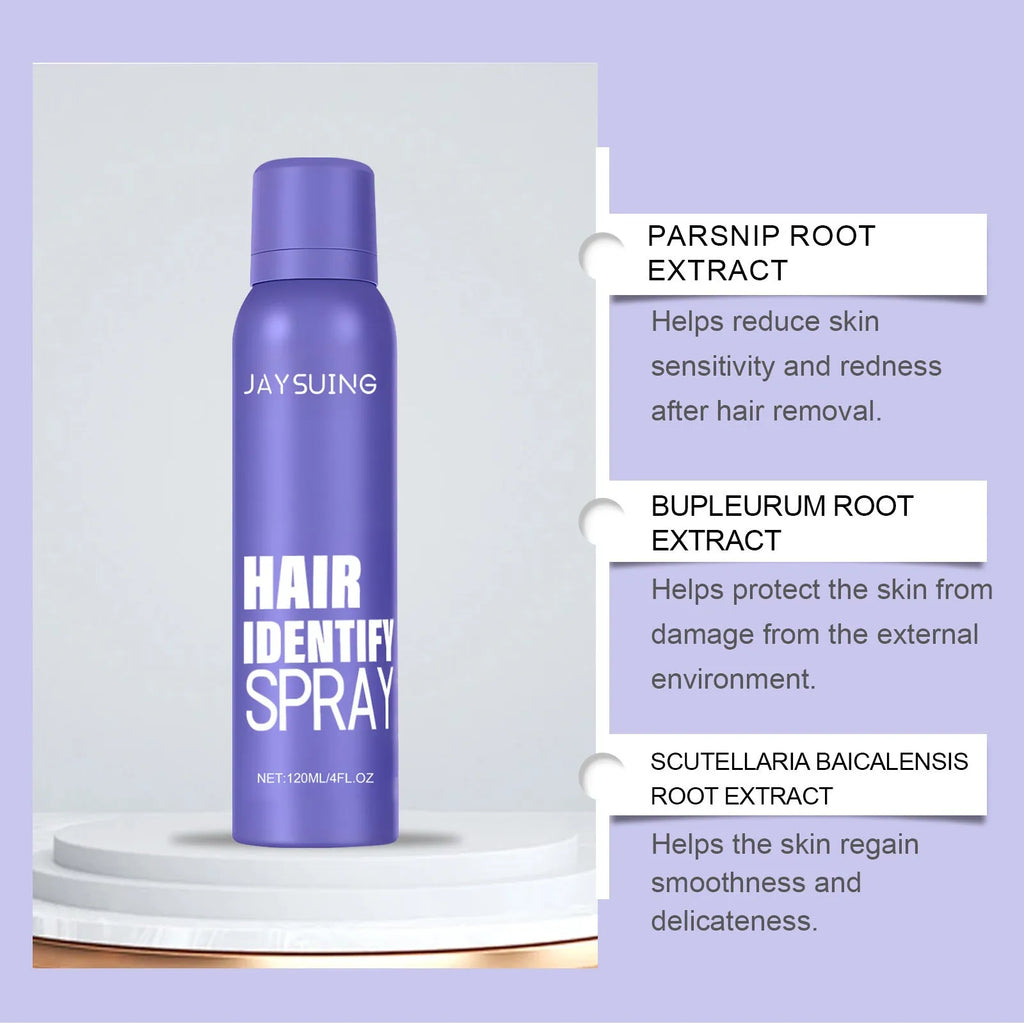 120ml portable hair removal spray bottle with non-irritating formula containing botanical extracts