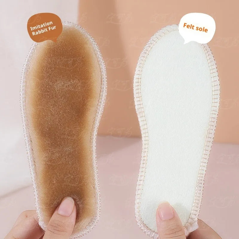 Children's warm fleece-lined insole in beige edge lock colour, sizes 20-38