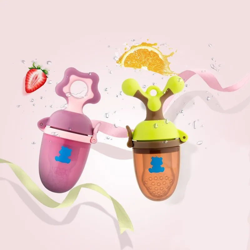 Green polypropylene baby bite trainer with textured surfaces for infant teething relief