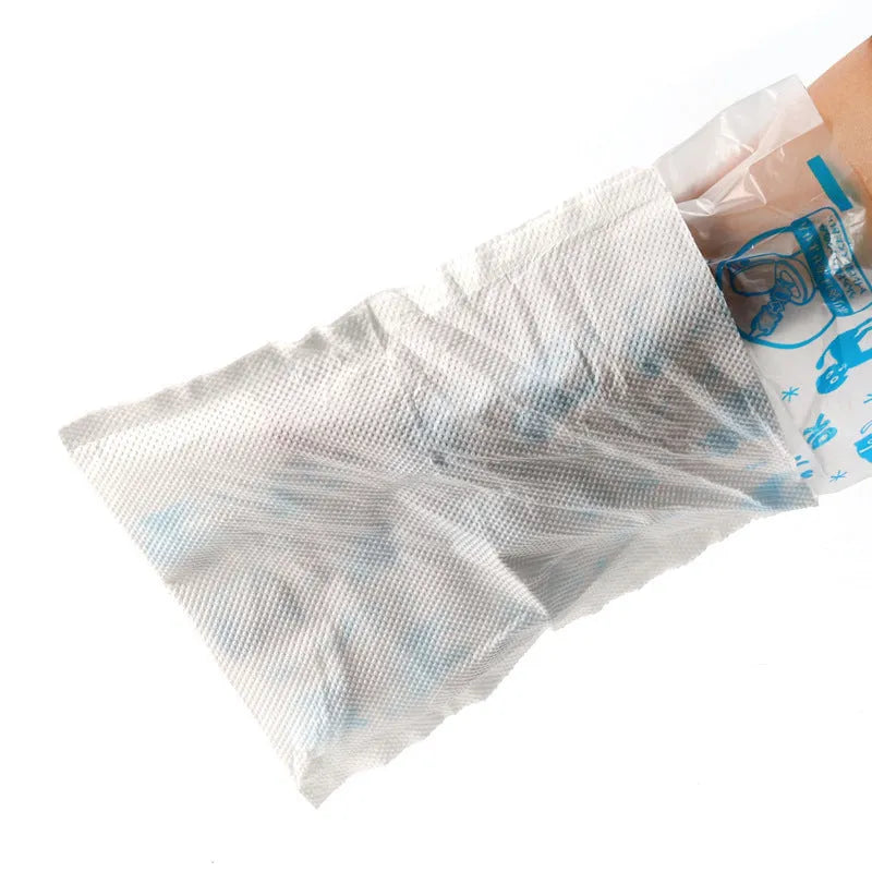 Pet poop bag set with 50 water soluble paper bags and 50 PE plastic bags for dog waste cleanup