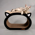 Cat head shaped cat scratch board made from BC corrugated paper, 48.1 by 32 by 23 cm