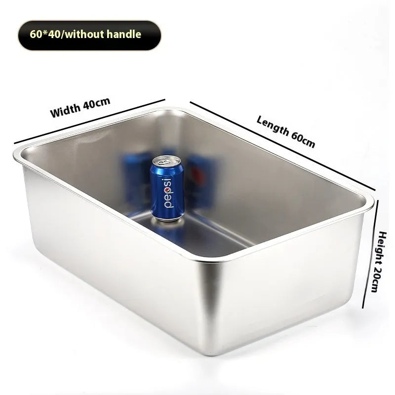 Stainless steel litter box 60x40x20 cm with anti-corrosion finish