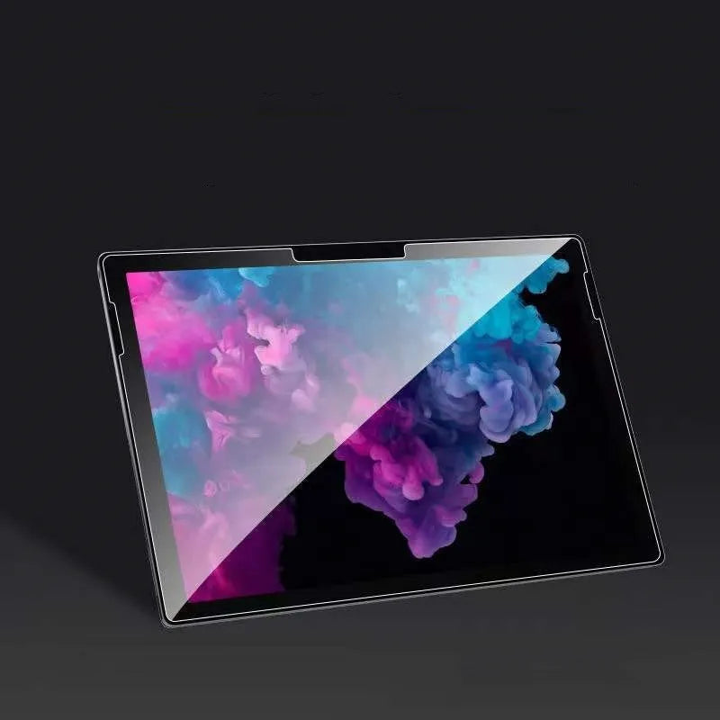Tempered glass screen protector for Microsoft Surface tablets showing straight edge design