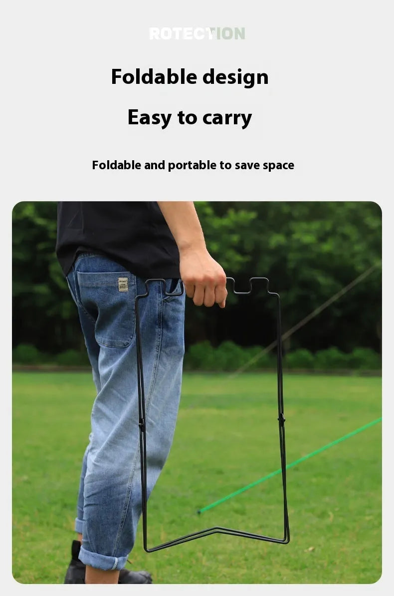 Stainless steel folding garbage bag bracket in Korean style design for outdoor use