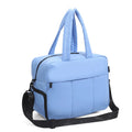 Nylon travel duffle bag with shoes compartment for women, solid colour, shoulder carry style