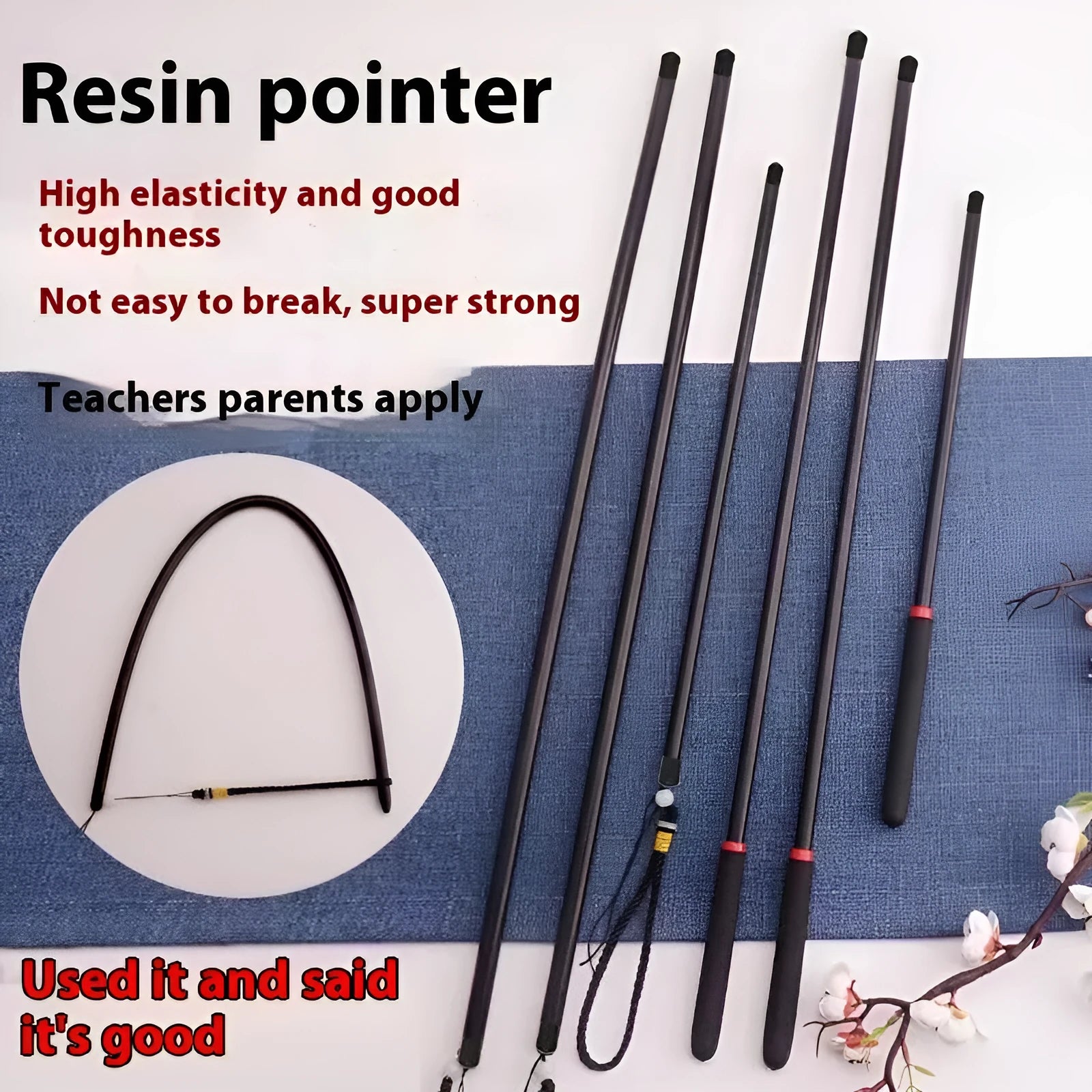 A resin measuring tape pointer tool for sewing and craft projects in various lengths.