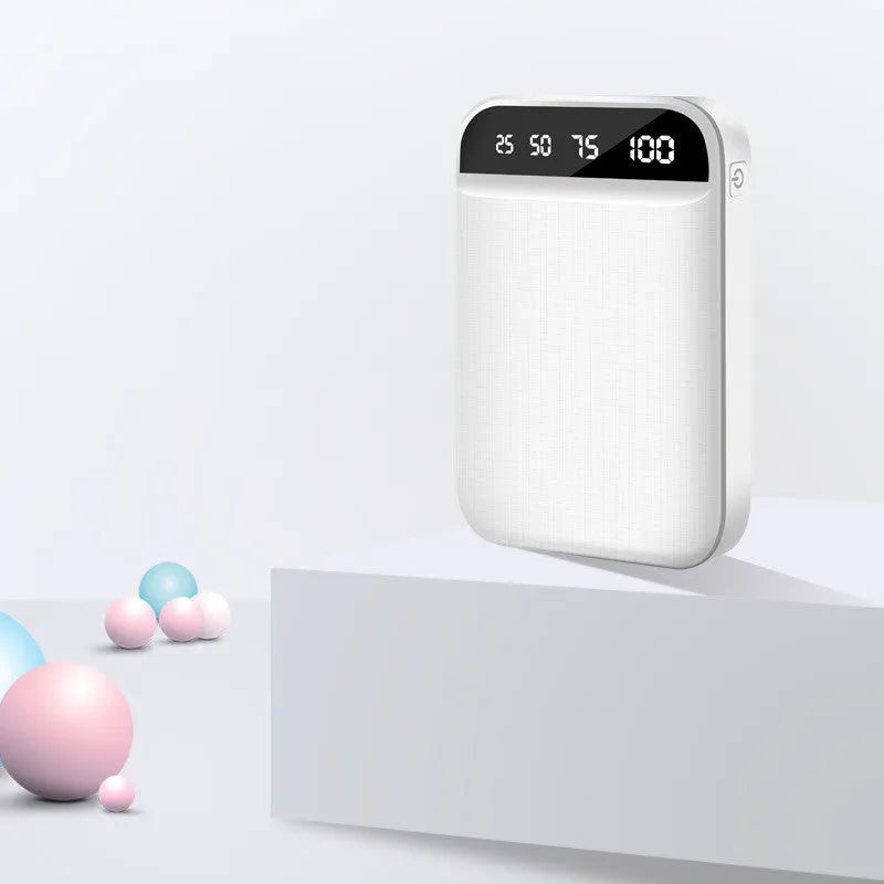 Compact rectangular mini power bank in choice of colours showing multiple USB ports for charging devices