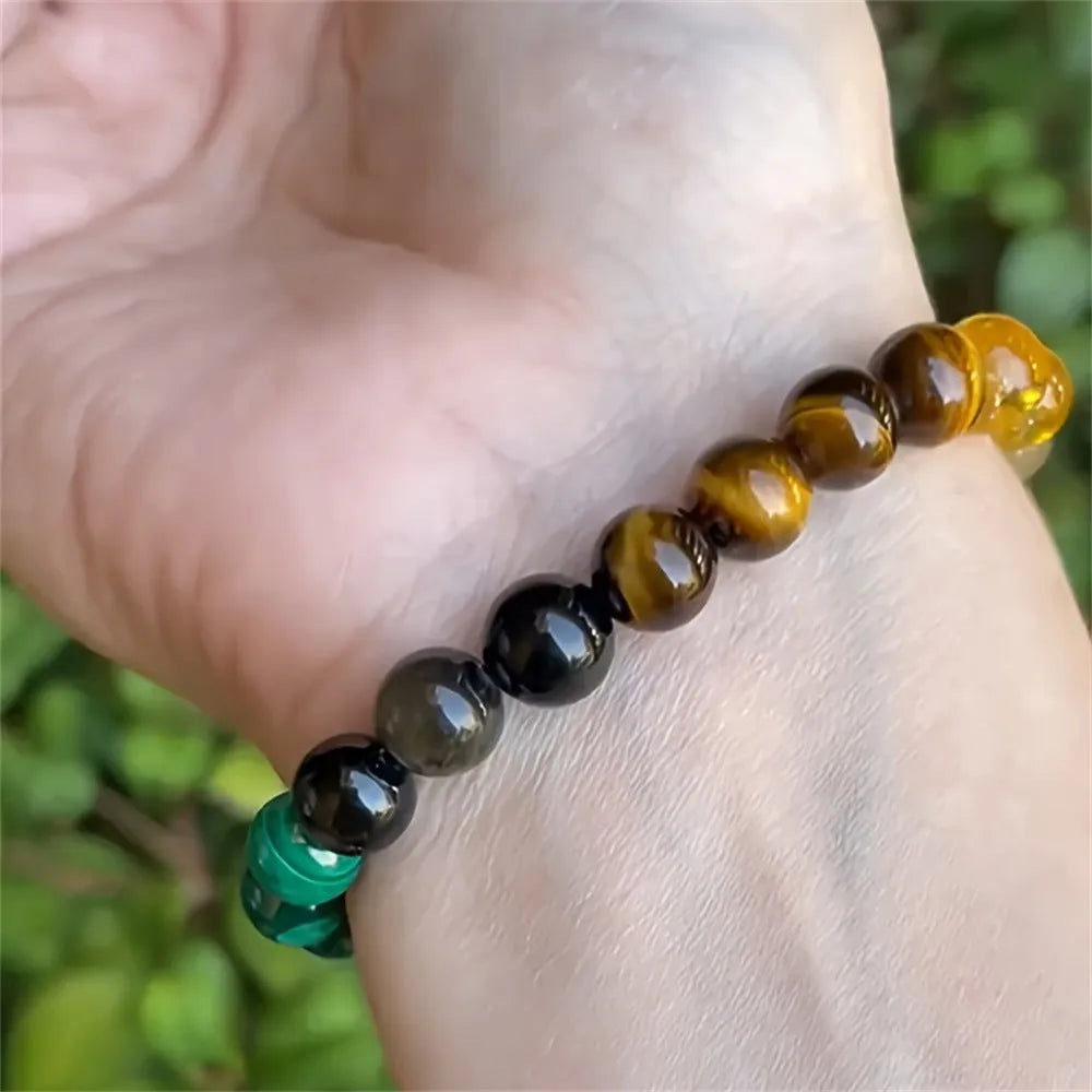 Natural stone crystal bracelet unisex casual crystal bead bracelet