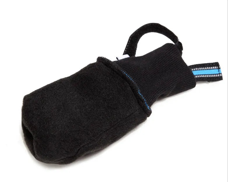 Waterproof dog boots for large medium dogs in blue with non-slip rubber sole and reflective velcro straps