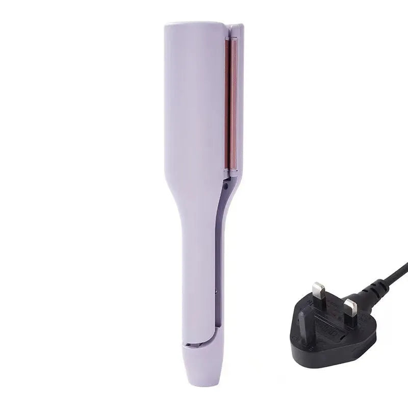 32mm deep wave hair curling iron in pink with 4 temperature settings and negative ion technology
