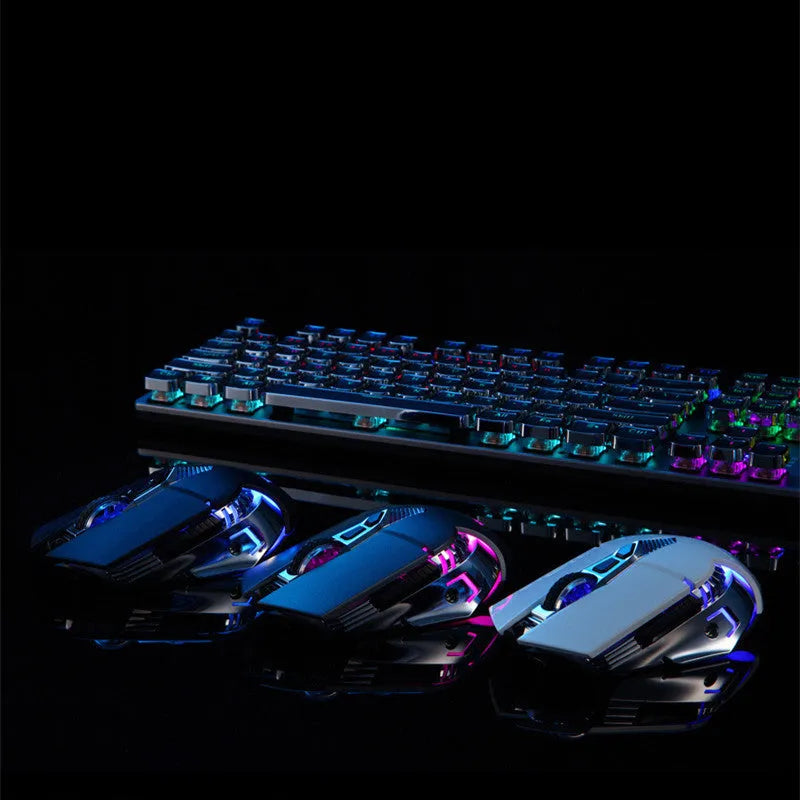 Silent wireless Bluetooth e-sports mouse in black with rechargeable 800mAh battery