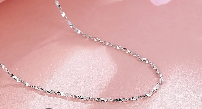 S925 sterling silver necklace with plated finish, available in multiple style options