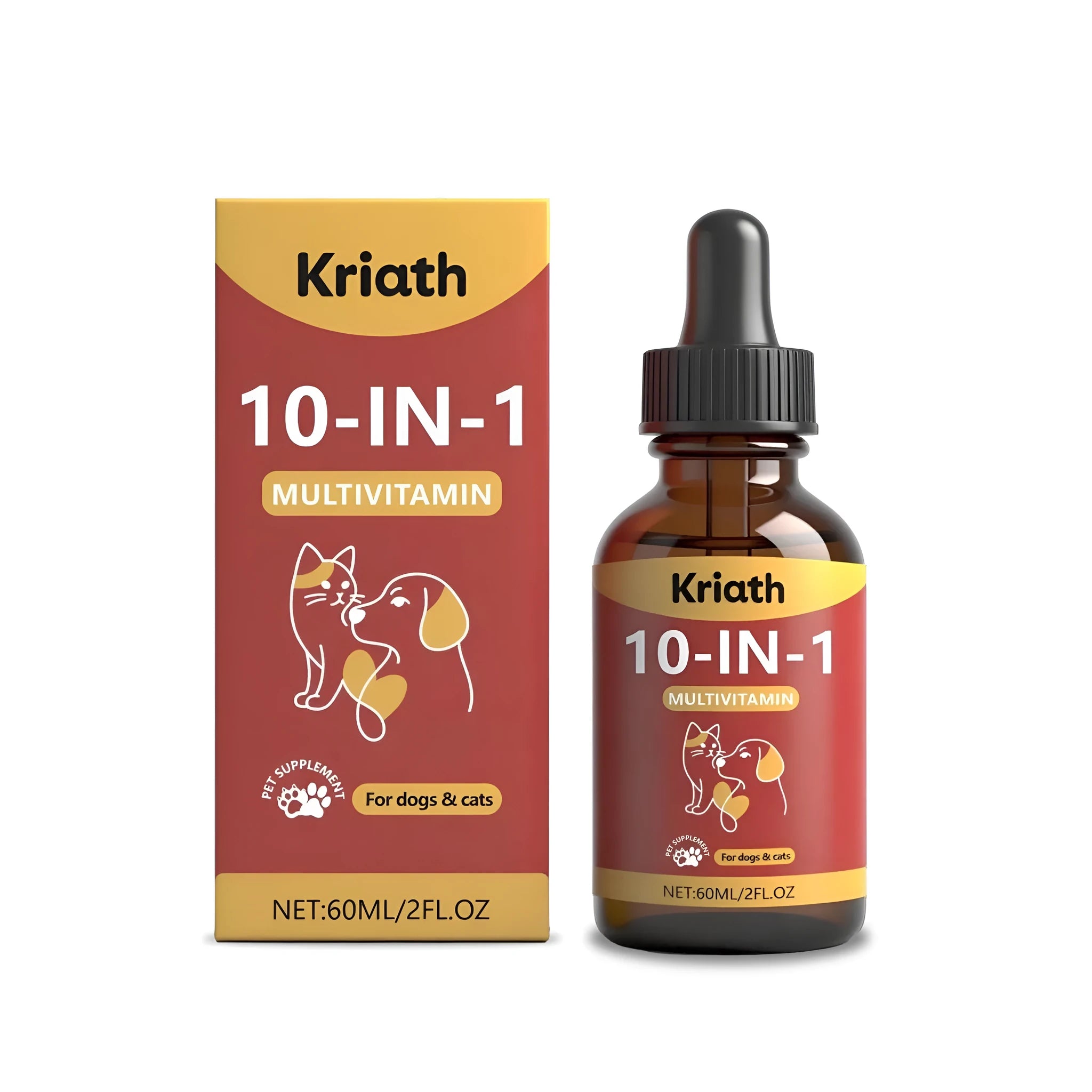 60ml bottle of pet multivitamin oral liquid supplement for cats and dogs