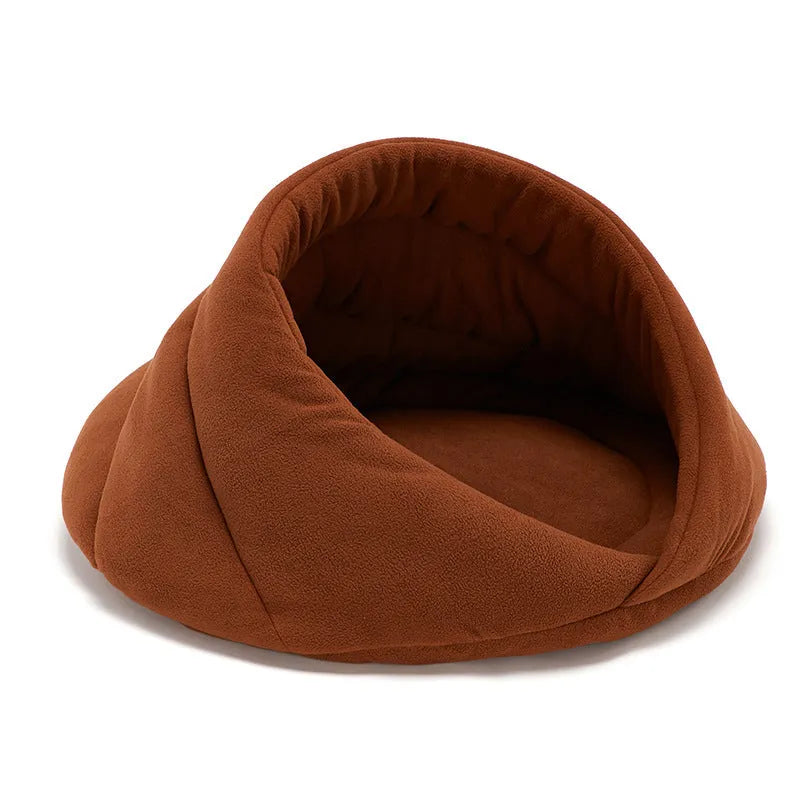 Polar fleece pet nest dog mat in fruit green on a kennel floor, available in sizes XS to L