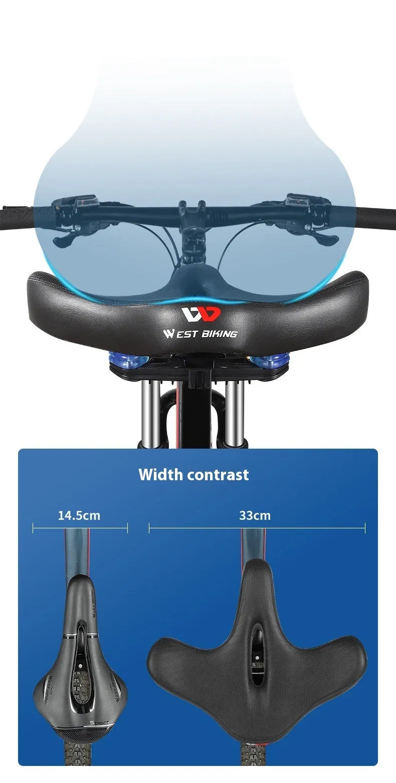Black bicycle saddle cushion with leather cover and polyurethane foam padding