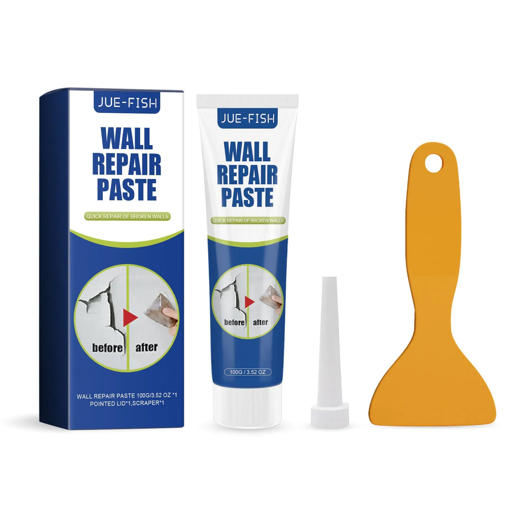 White wall crack repair paste in 100g tube with pointed scraper for latex paint wall repair