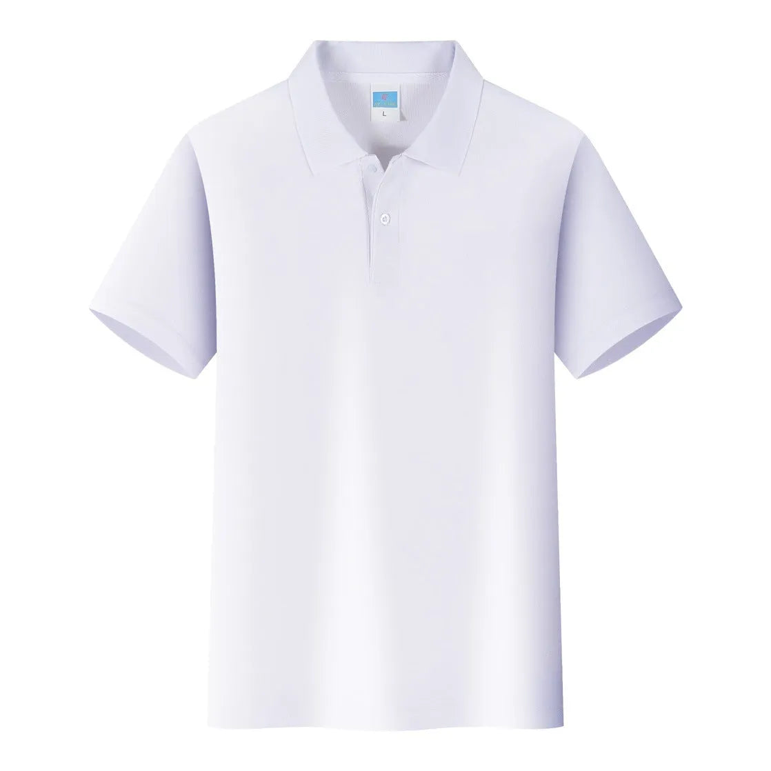 Short-sleeved cotton advertising shirt in a straight fit, shown in multiple colour options.