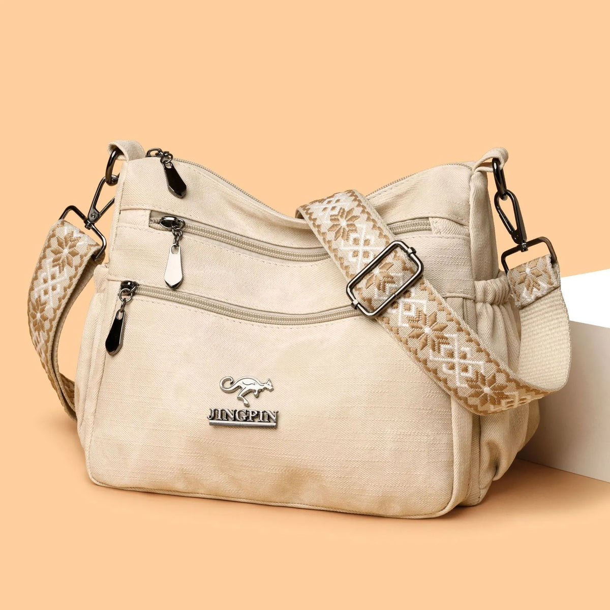 Fashion shoulder bag for women large capacity soft textured PU tote in contrast colours gray beige brown blue