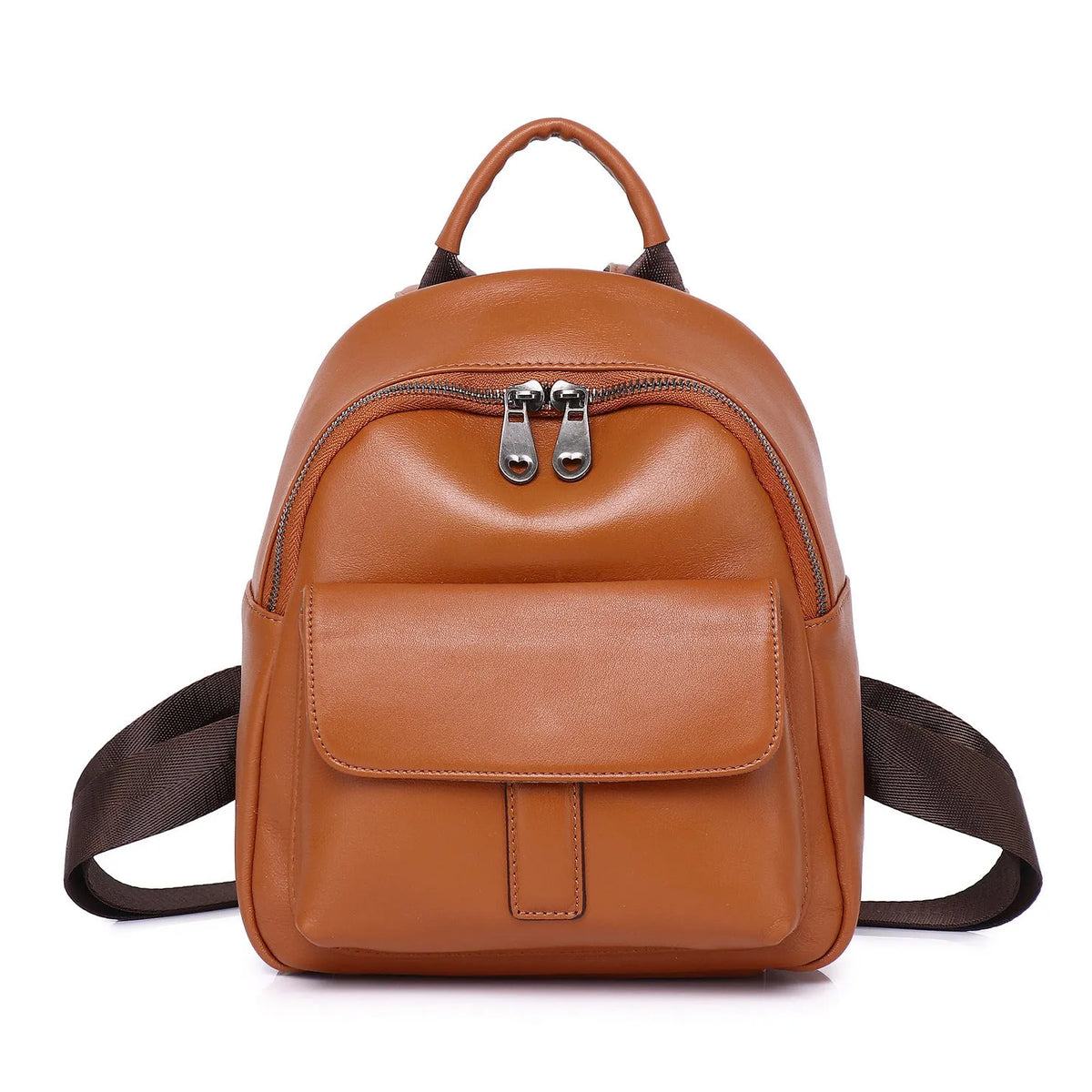 All-match first layer cowhide women backpack in black, 24x20x10cm, business travel handbag