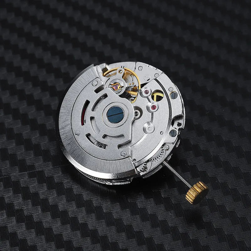 8215 automatic movement replacement with silver stainless steel construction showing 25mm diameter