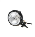 Retro halogen headlight 8cm diameter all aluminium electroplated black finish yellow light