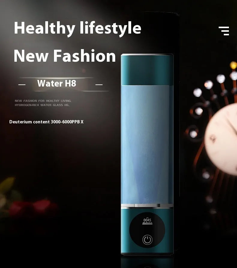 Portable hydrogen-rich cup with 300ml capacity, USB charging, platinum electrode, in multiple colours