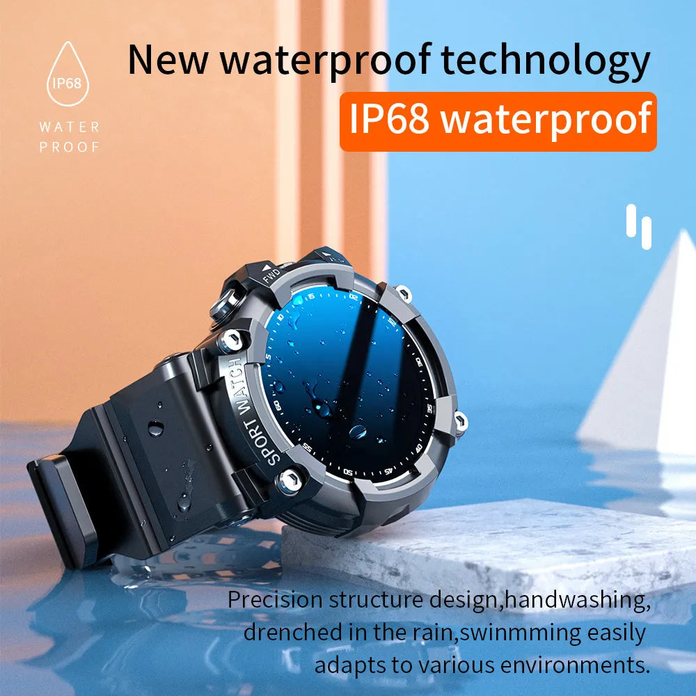 ATTACK 3 IP67 waterproof smart sports watch with round colour screen and TPU strap