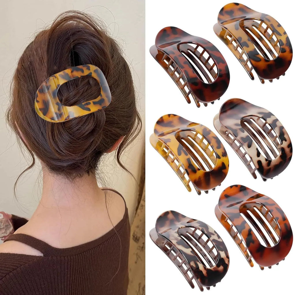 Women's rose red hair clips with frosted grip and quadrilateral pointed toe design