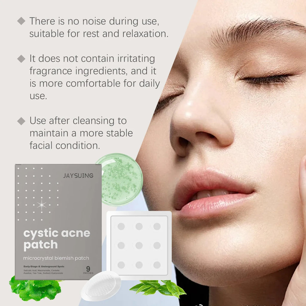 Nine acne repair microneedle patches with tea tree oil and Centella asiatica for spot treatment
