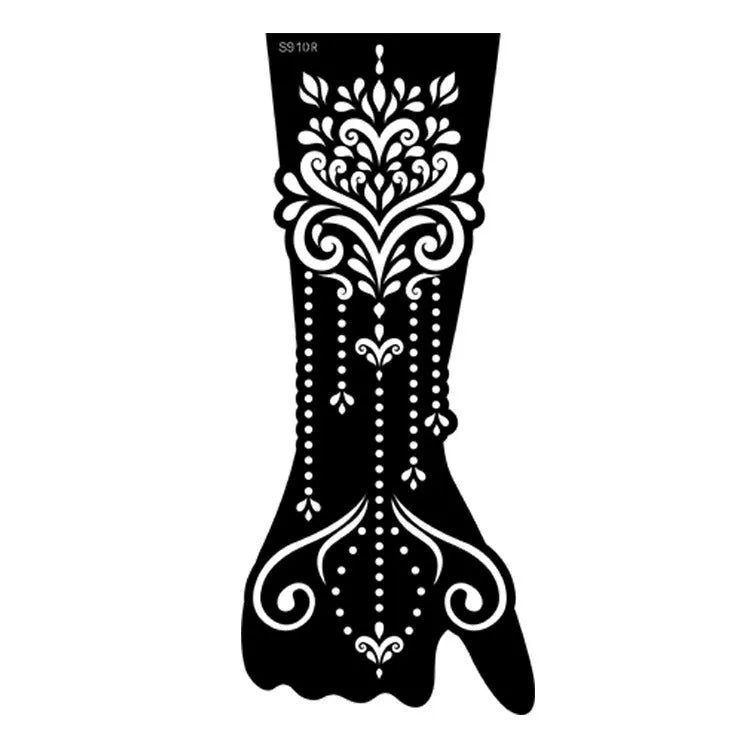 Pack of geometric hollow template stickers with three-dimensional paper carving designs on a white background.