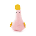 Colourful plush duck pet toy with catnip, a squeaker, and crinkly rattle paper for cats and dogs.