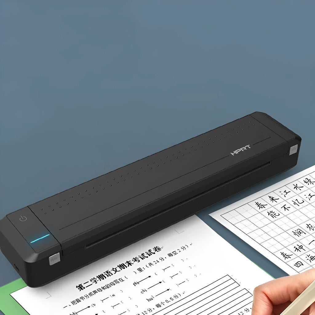 Wireless Bluetooth A4 paper office printer in black with USB Type-C and 198mm print width