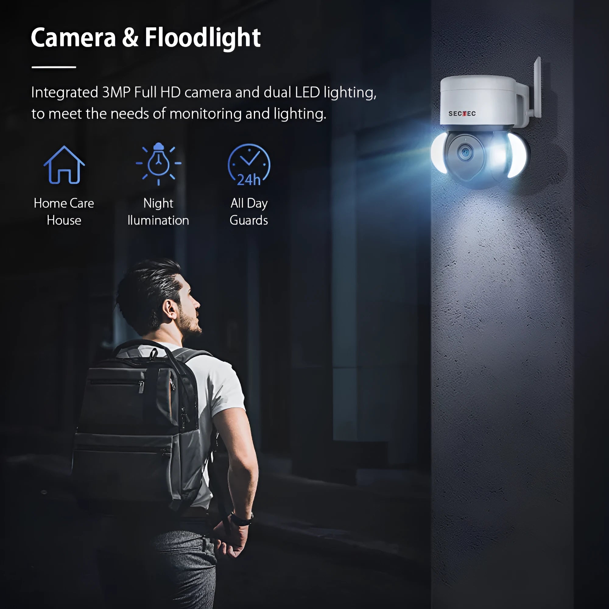 Graffiti 4G outdoor surveillance camera with floodlight night vision in 2 inch ball design for courtyard security