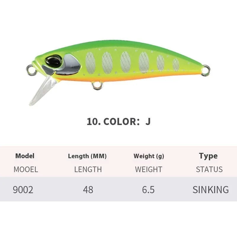 Japanese Submerged Mino fishing lure for mandarin fish and snakehead measuring 48mm