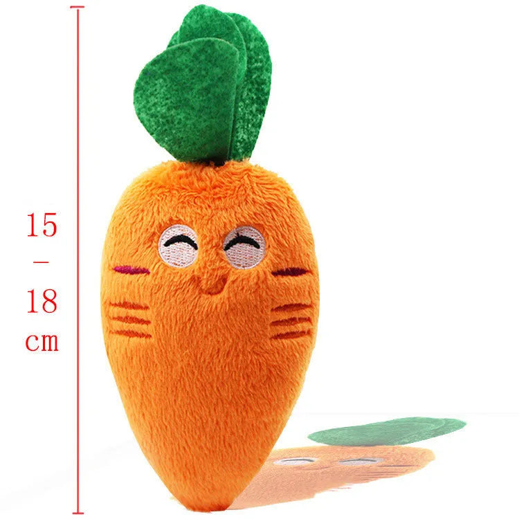 Colourful plush dog toy with squeaker measuring 46 cm long for interactive pet play