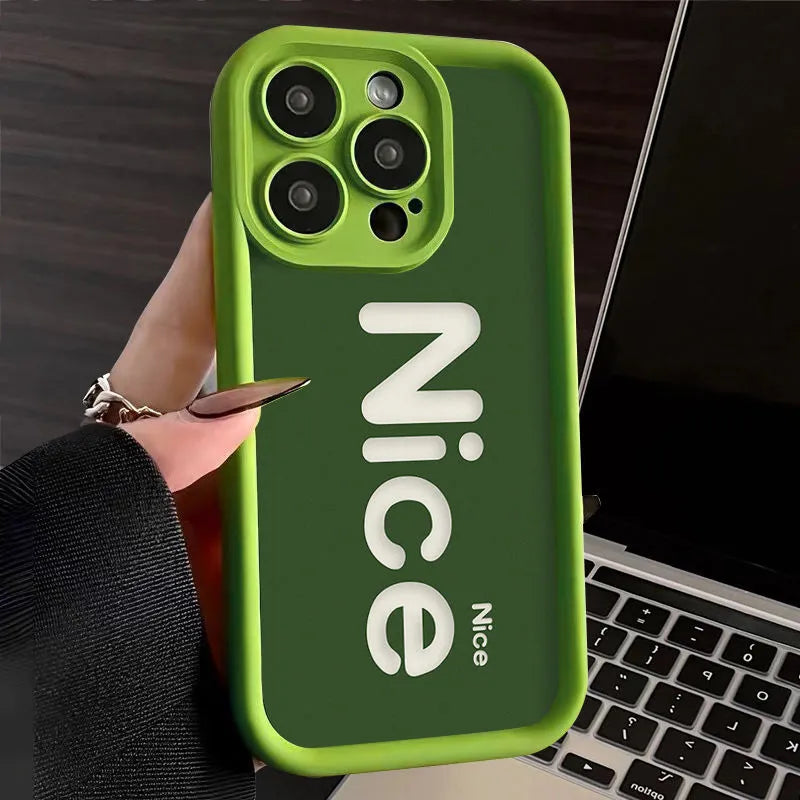 TPU phone case with cartoon design for iPhone 11-15 Pro Max in beige and black background