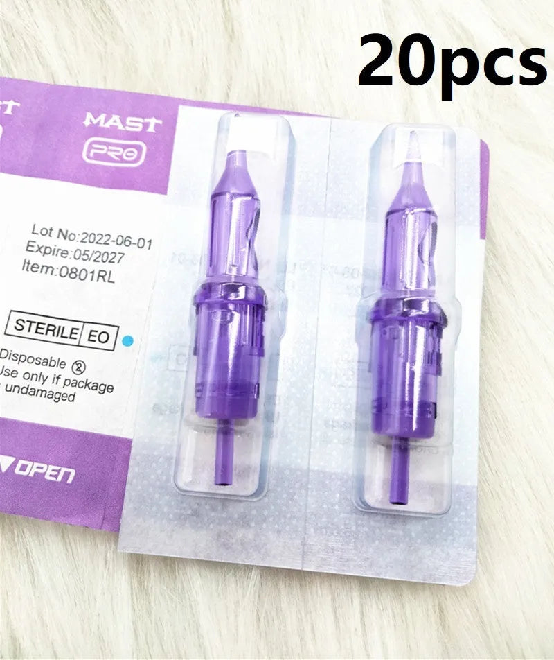 Wireless dual battery tattoo pen with practice skin, paints, and needles in multiple colours