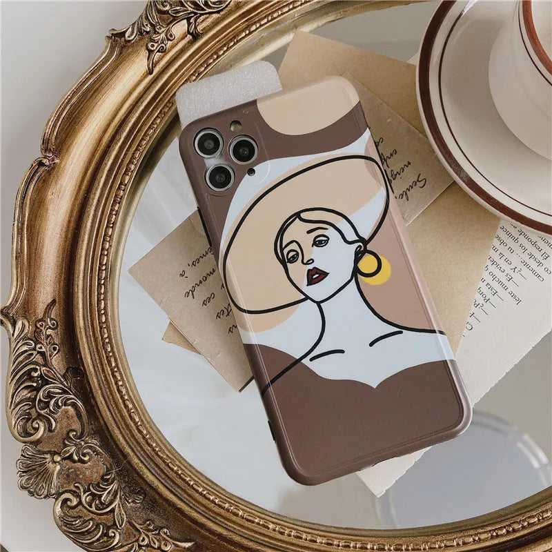 Orange yellow line painting cartoon design soft silicone iPhone case for Apple iPhone 11 Pro Max