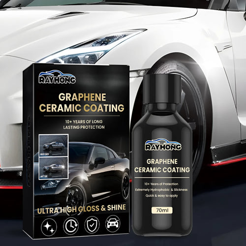 Automotive graphene ceramic coating kit with 70ml solution, sponge, towel, gloves and coating cloths