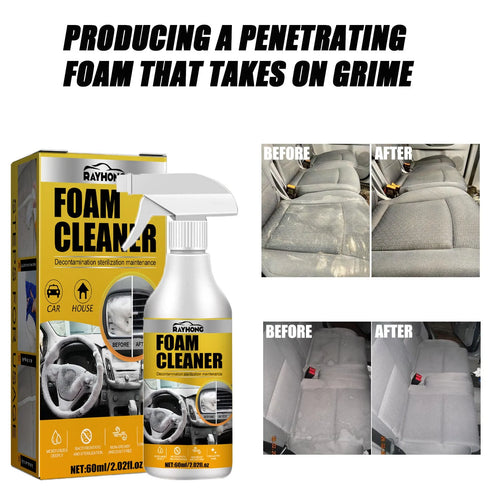 60ml car interior foamed cleaner bottle and 10cm sponge for wash-free upholstery cleaning