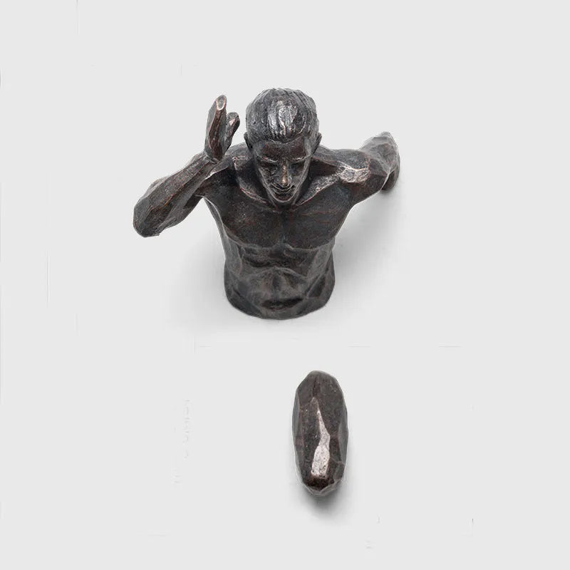 Modern solid resin character wall hanging decoration in a minimalist style