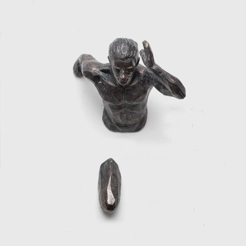 Modern solid resin character wall hanging decoration in a minimalist style